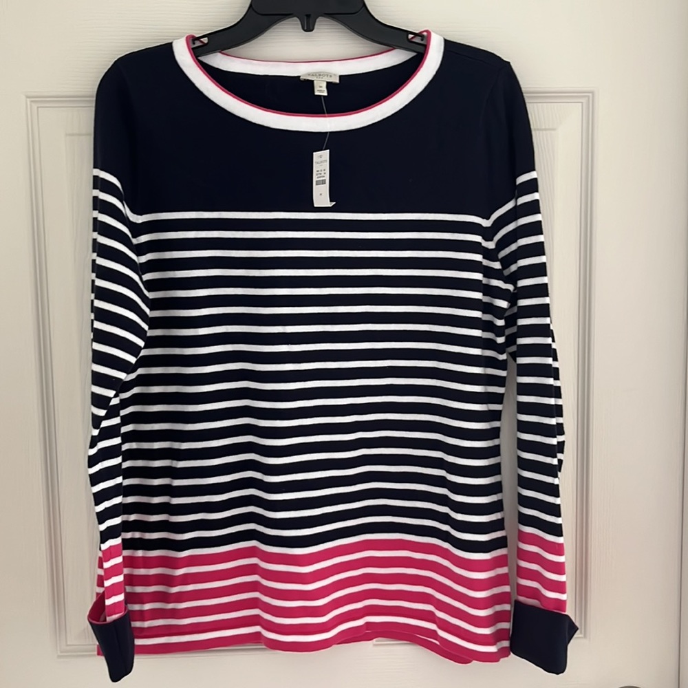 Talbots Crew neck Strips Sweater